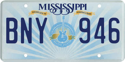 MS license plate BNY946