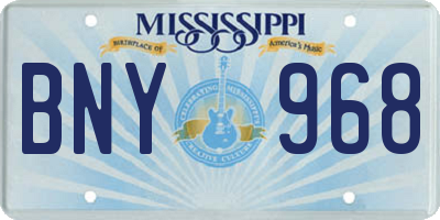 MS license plate BNY968