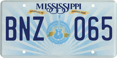 MS license plate BNZ065