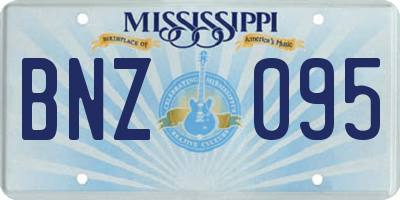 MS license plate BNZ095