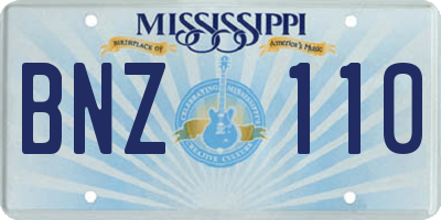 MS license plate BNZ110