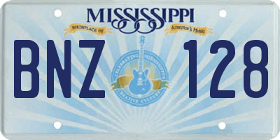 MS license plate BNZ128