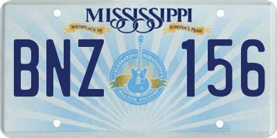 MS license plate BNZ156