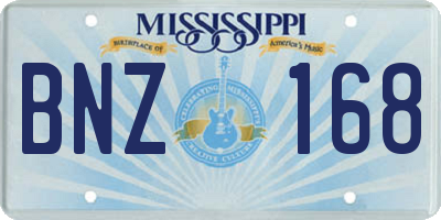 MS license plate BNZ168