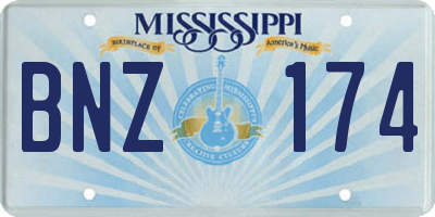 MS license plate BNZ174