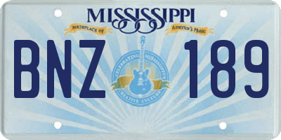 MS license plate BNZ189