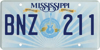 MS license plate BNZ211