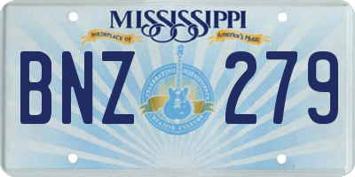 MS license plate BNZ279