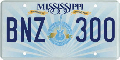 MS license plate BNZ300