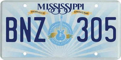 MS license plate BNZ305