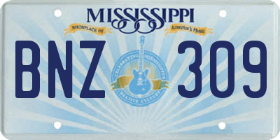 MS license plate BNZ309