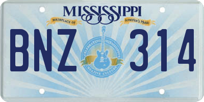 MS license plate BNZ314