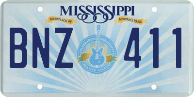 MS license plate BNZ411