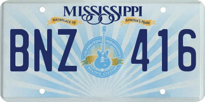 MS license plate BNZ416