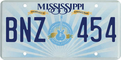 MS license plate BNZ454