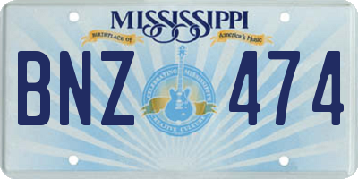 MS license plate BNZ474