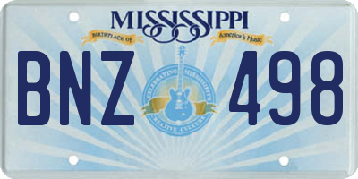 MS license plate BNZ498
