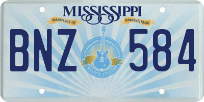 MS license plate BNZ584