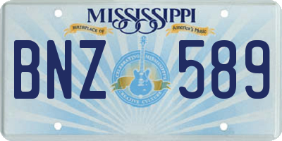 MS license plate BNZ589