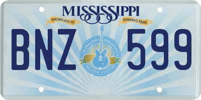 MS license plate BNZ599