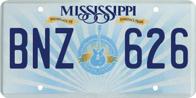 MS license plate BNZ626