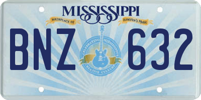 MS license plate BNZ632