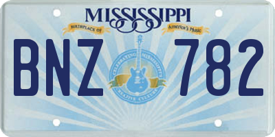 MS license plate BNZ782