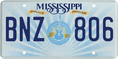 MS license plate BNZ806