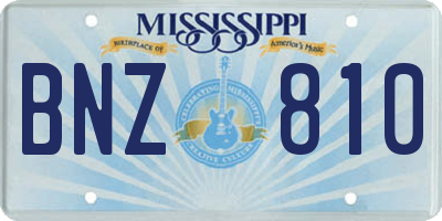MS license plate BNZ810