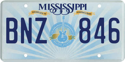 MS license plate BNZ846