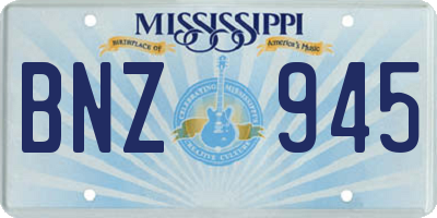 MS license plate BNZ945