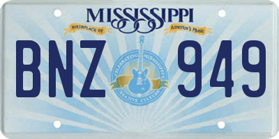 MS license plate BNZ949