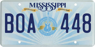 MS license plate BOA448