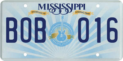 MS license plate BOB016