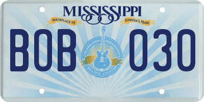 MS license plate BOB030