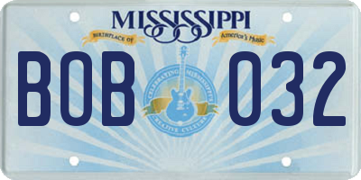 MS license plate BOB032