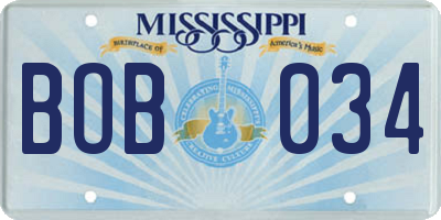 MS license plate BOB034