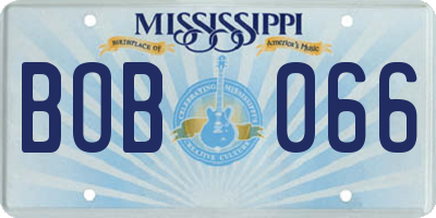 MS license plate BOB066