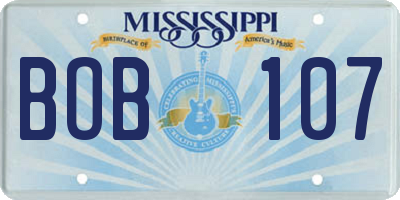 MS license plate BOB107
