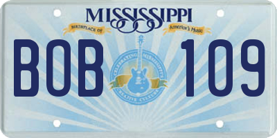 MS license plate BOB109