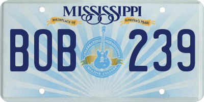 MS license plate BOB239
