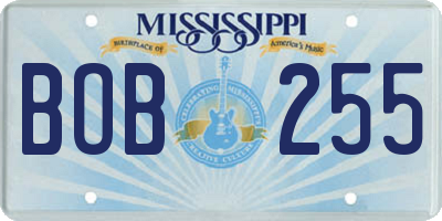MS license plate BOB255