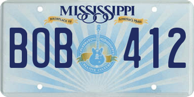MS license plate BOB412