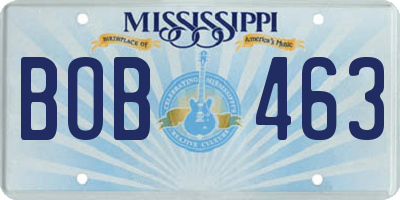 MS license plate BOB463