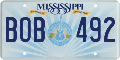 MS license plate BOB492