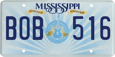 MS license plate BOB516
