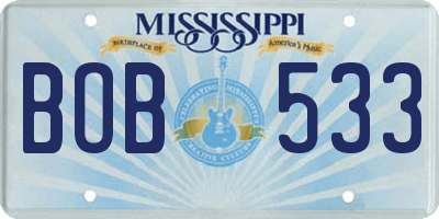 MS license plate BOB533