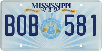 MS license plate BOB581
