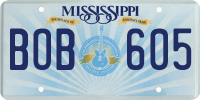 MS license plate BOB605