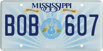 MS license plate BOB607